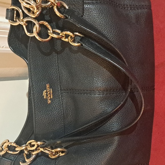 Coach Lexy Black Leather Shoulder Bag with Gold Hardware Excellent Condition - Picture 11 of 12
